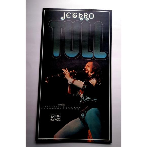 Jethro Tull Band Poster Original 1975 Prog Art Rock Music 22" Wall Art UNUSED - Picture 2 of 6